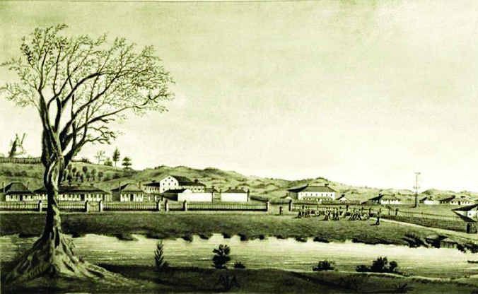 NARROW ESCAPE: Moreton Bay region, drawn here in mid 1830s, was home to “the father of the Press” in the Colony of Queensland, Mr A S Lyon. NARROW ESCAPE: Moreton Bay region, drawn here in mid 1830s, was home to “the father of the Press” in the Colony of Queensland, Mr A S Lyon.